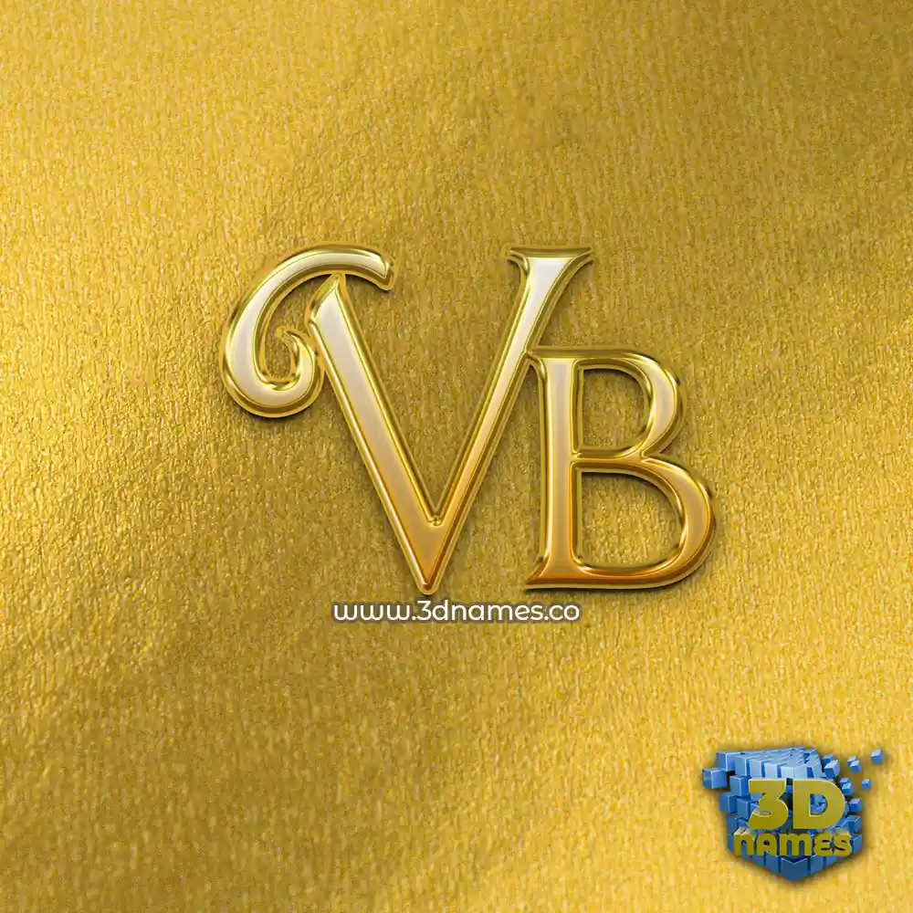 vb in All Gold style - 3D name wallpaper