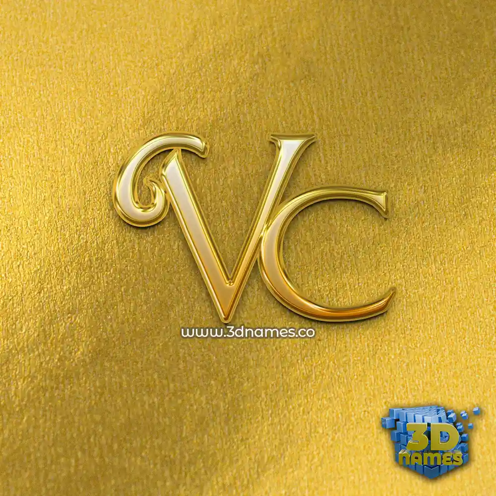 vc in All Gold style - 3D name wallpaper
