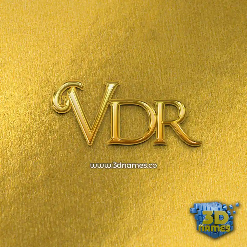 vdr in All Gold style - 3D name wallpaper