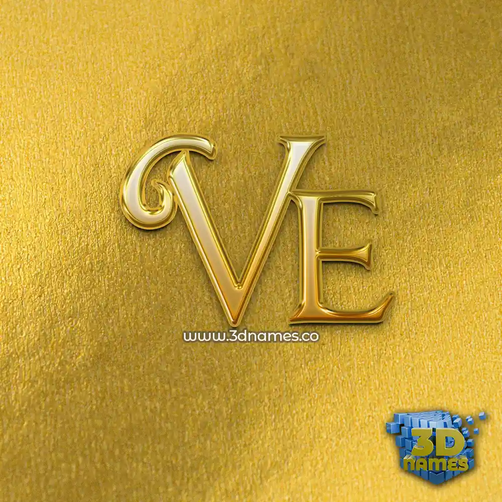 ve in All Gold style - 3D name wallpaper