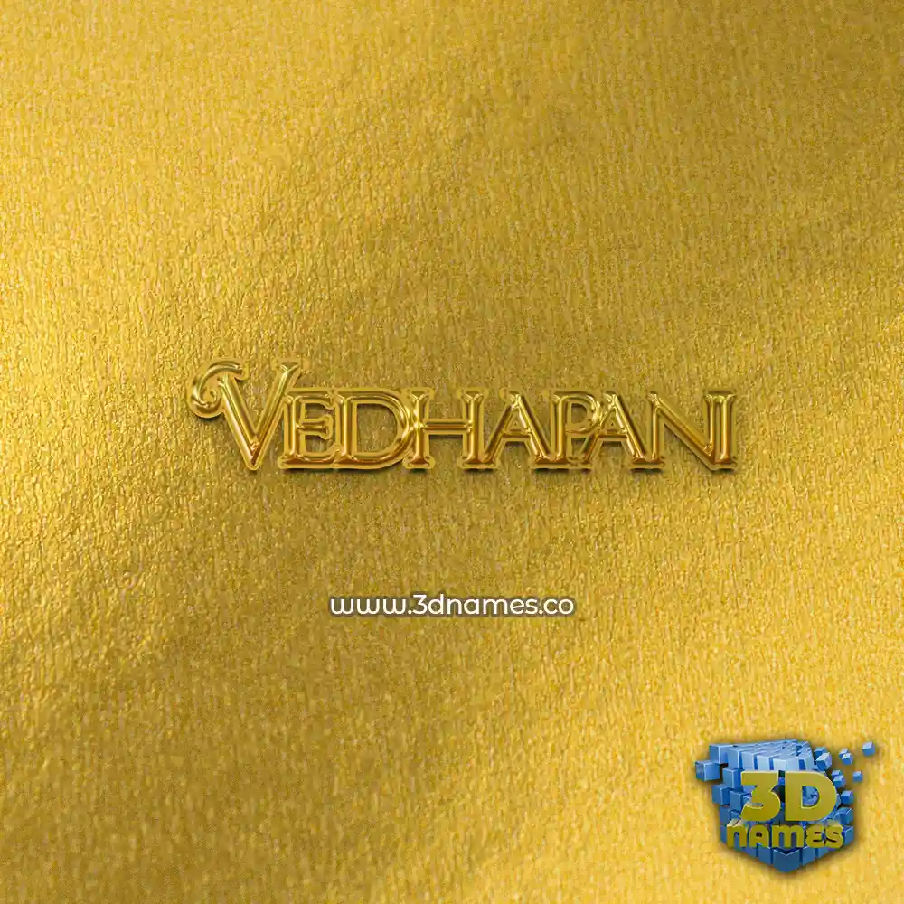 vedhapani in All Gold style - 3D name wallpaper