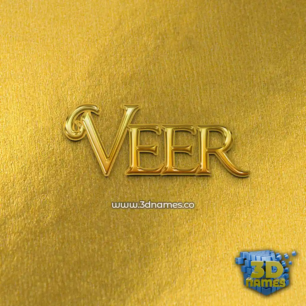 veer in All Gold style - 3D name wallpaper