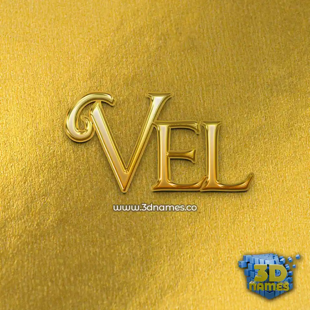 vel in All Gold style - 3D name wallpaper
