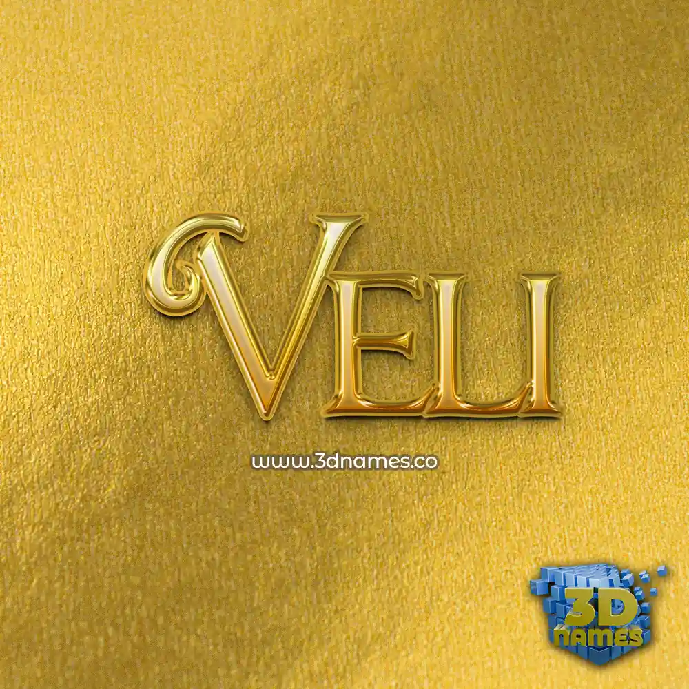 veli in All Gold style - 3D name wallpaper