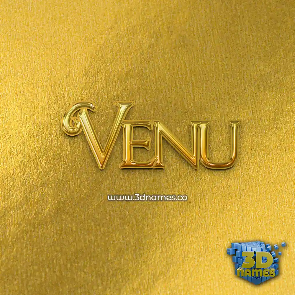 venu in All Gold style - 3D name wallpaper