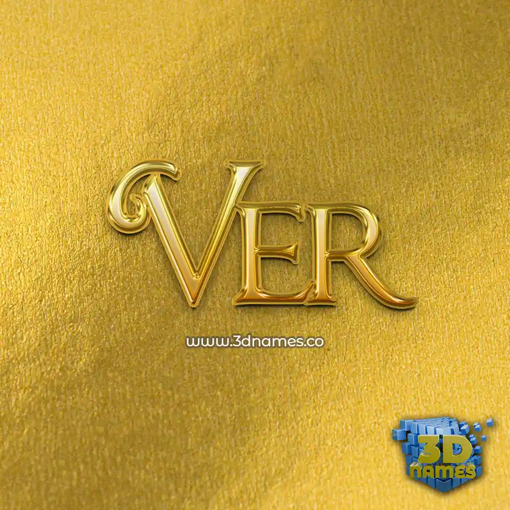 ver in All Gold style - 3D name wallpaper