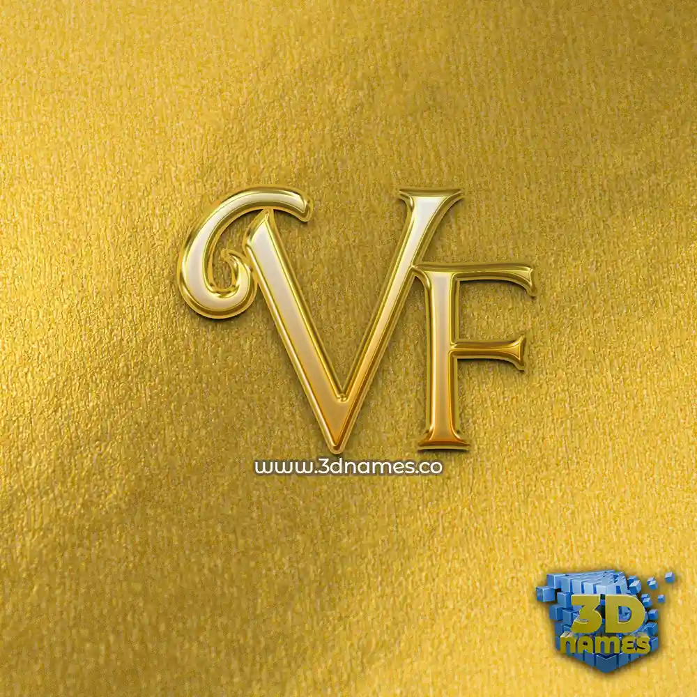 vf in All Gold style - 3D name wallpaper