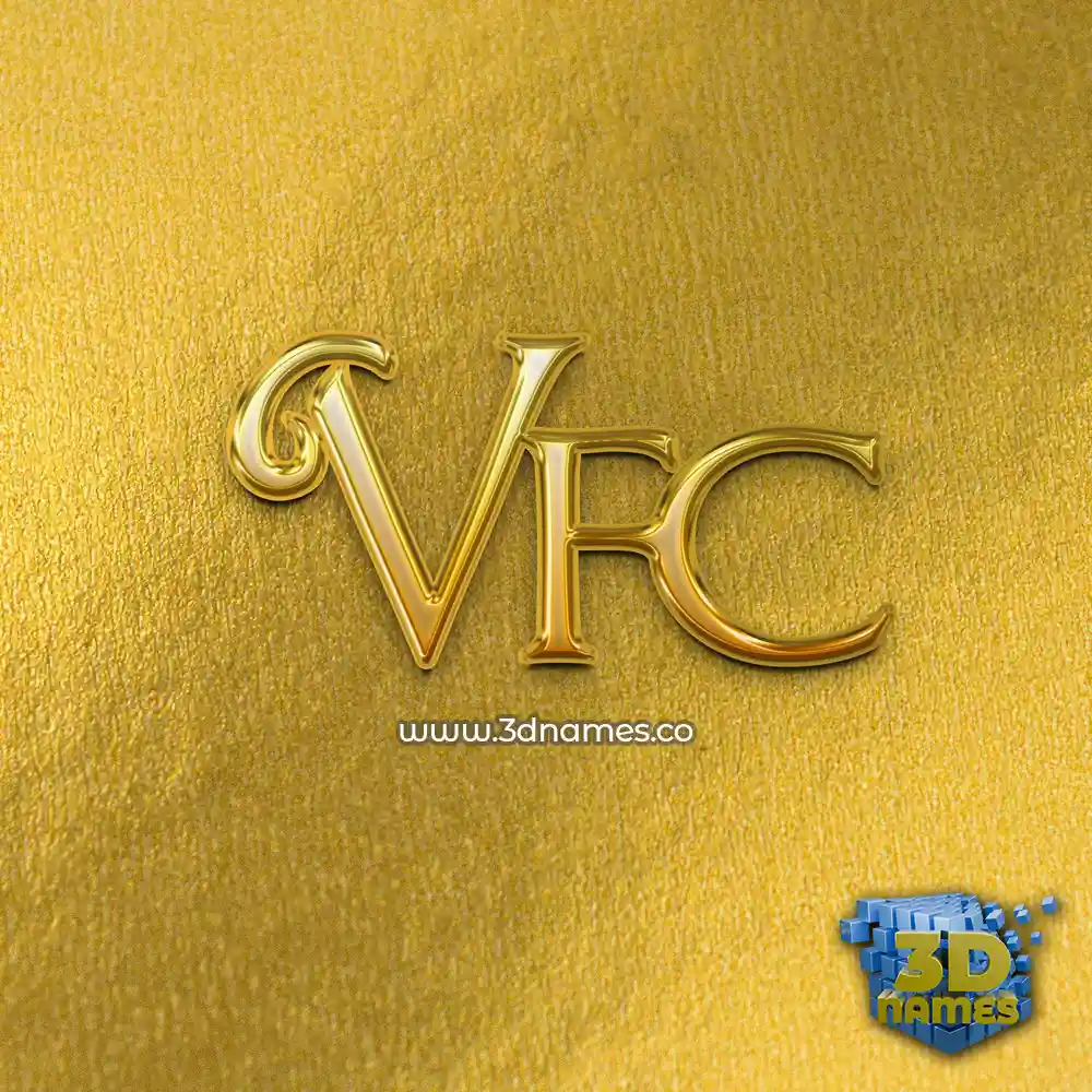 vfc in All Gold style - 3D name wallpaper