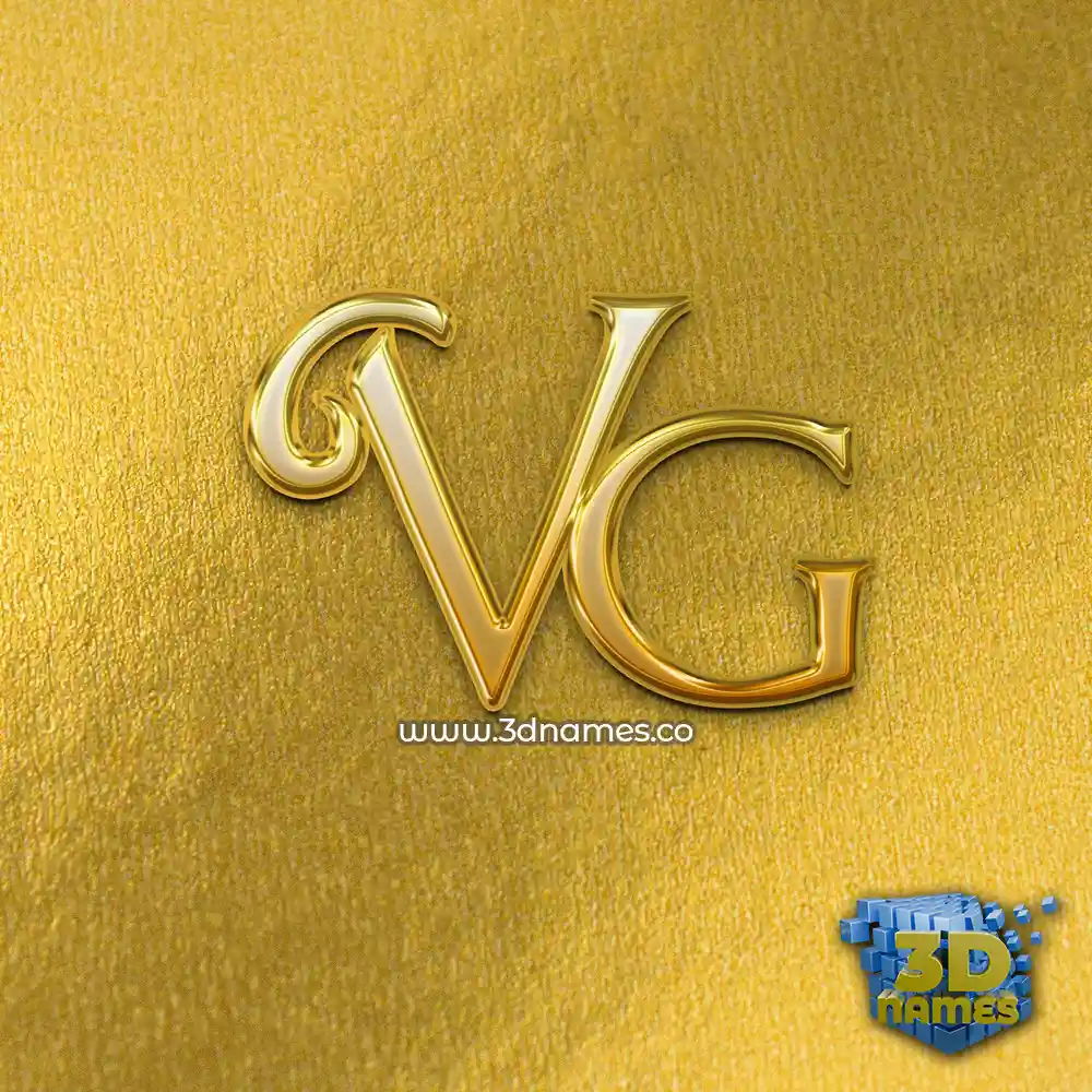 vg in All Gold style - 3D name wallpaper