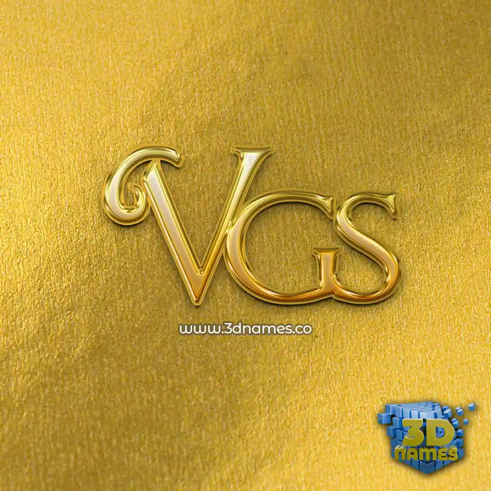 vgs in All Gold style - 3D name wallpaper
