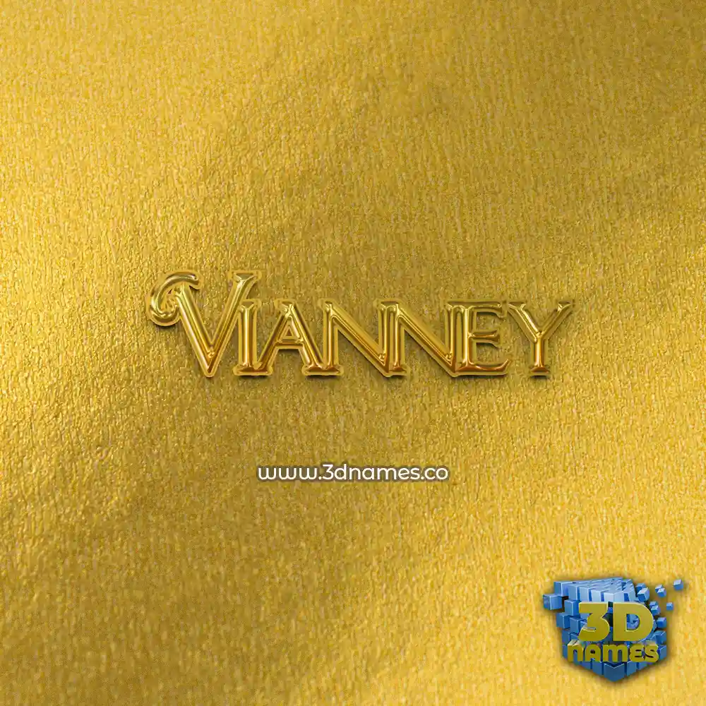 vianney in All Gold style - 3D name wallpaper