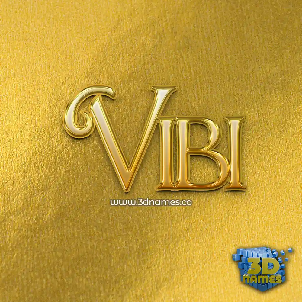 vibi in All Gold style - 3D name wallpaper