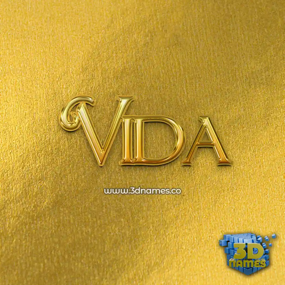 vida in All Gold style - 3D name wallpaper