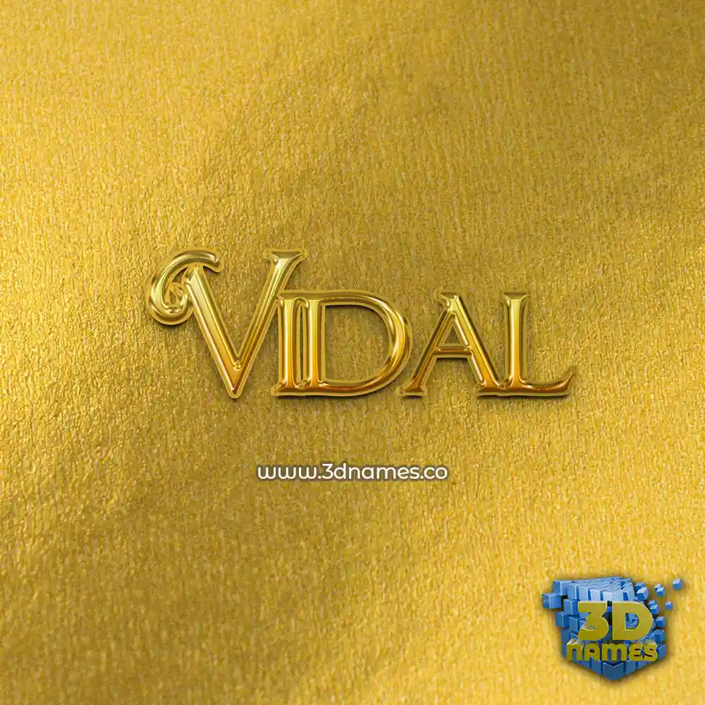 vidal in All Gold style - 3D name wallpaper
