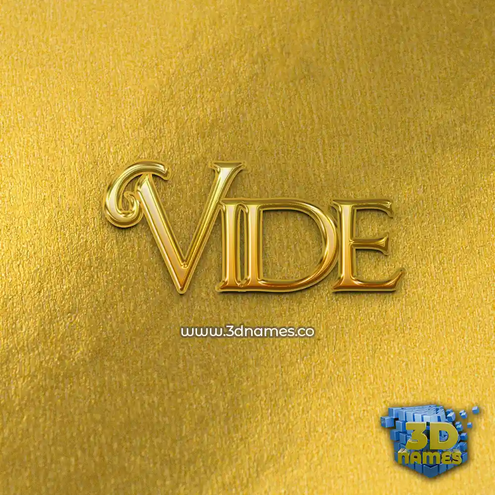 vide in All Gold style - 3D name wallpaper