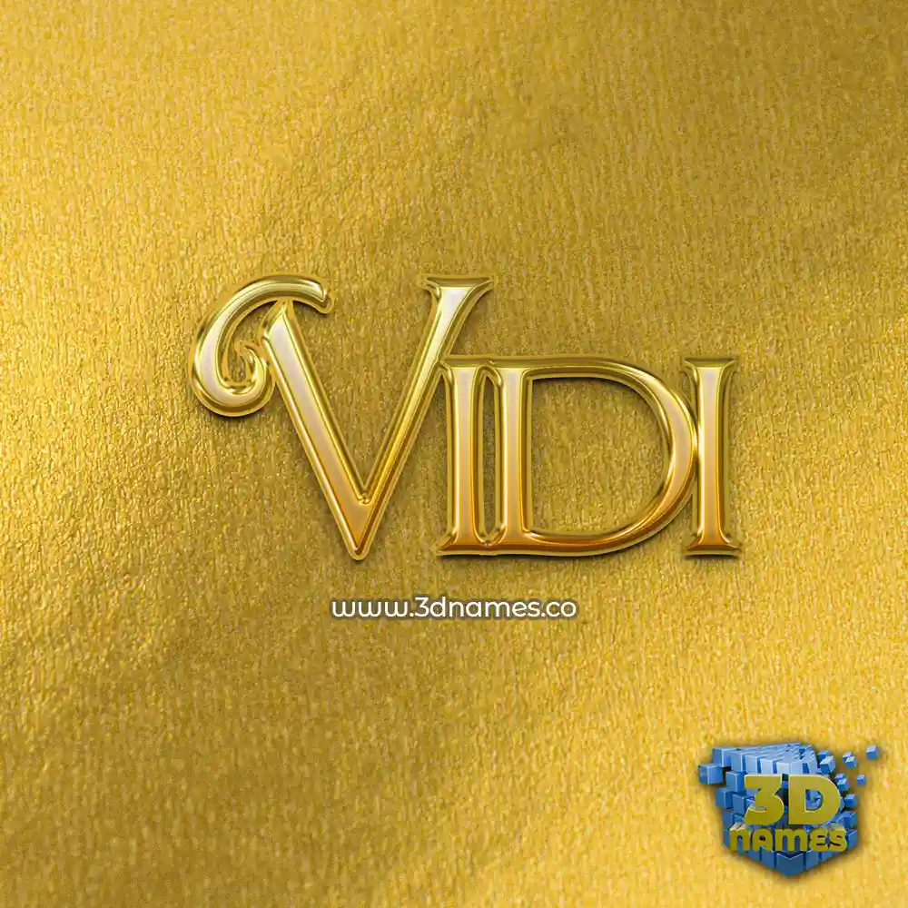 vidi in All Gold style - 3D name wallpaper