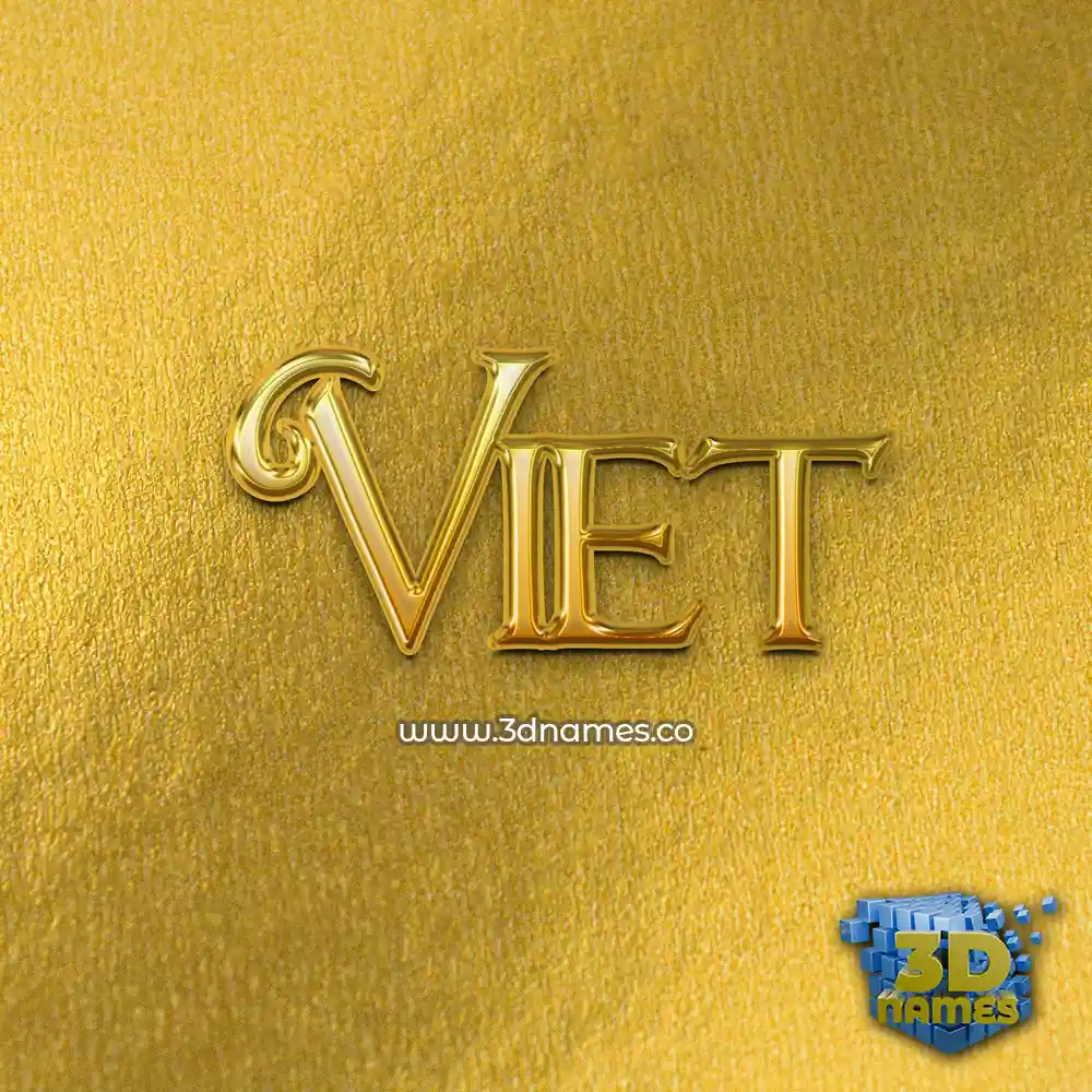 viet in All Gold style - 3D name wallpaper