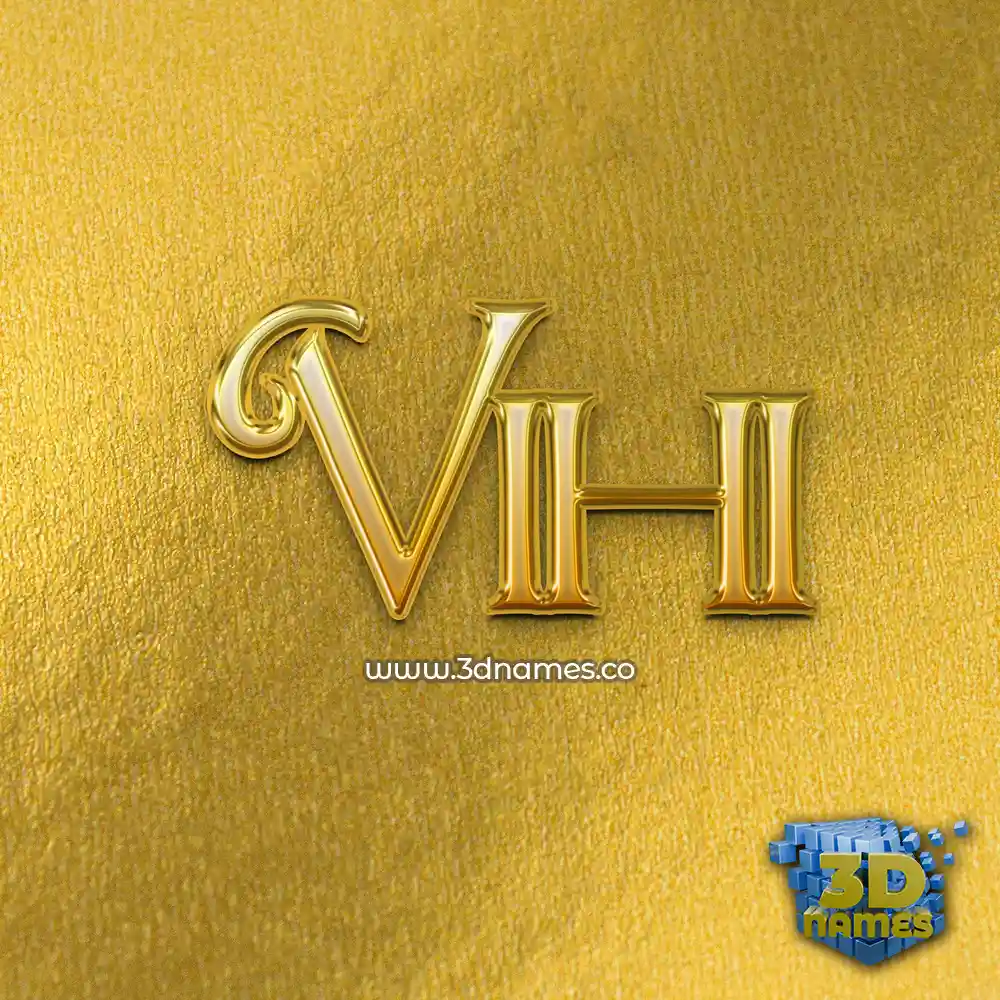 vihi in All Gold style - 3D name wallpaper
