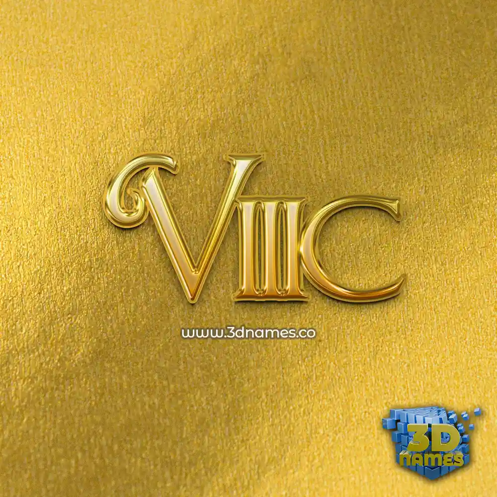 viiic in All Gold style - 3D name wallpaper