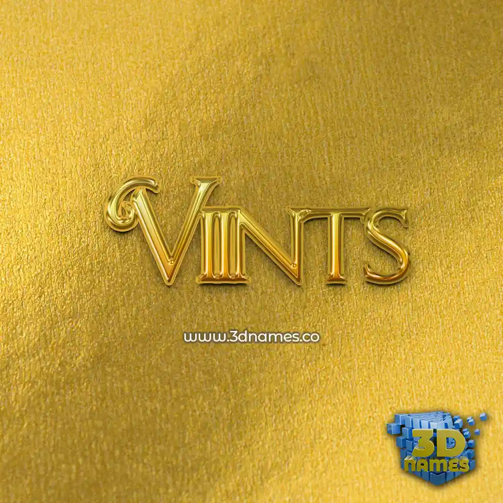 viints in All Gold style - 3D name wallpaper