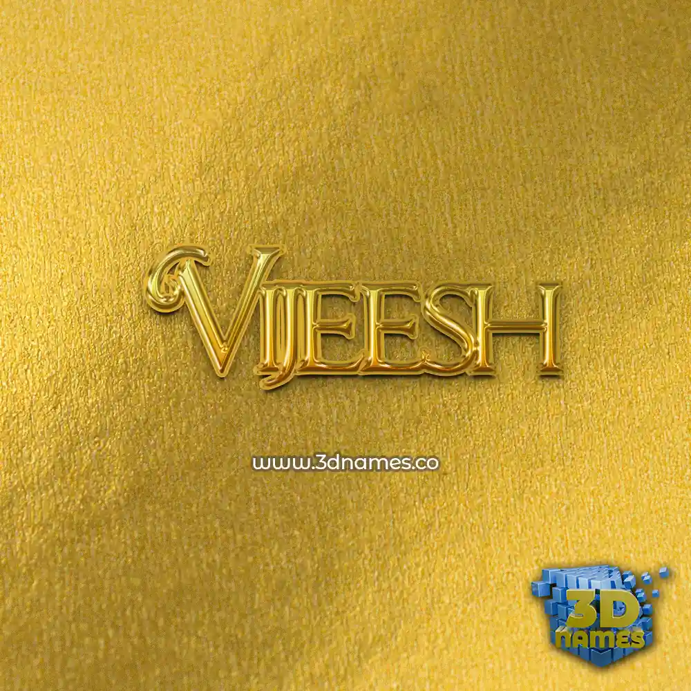 vijeesh in All Gold style - 3D name wallpaper