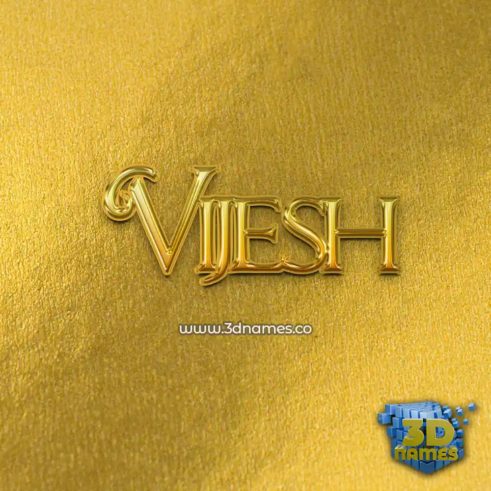 vijesh in All Gold style - 3D name wallpaper