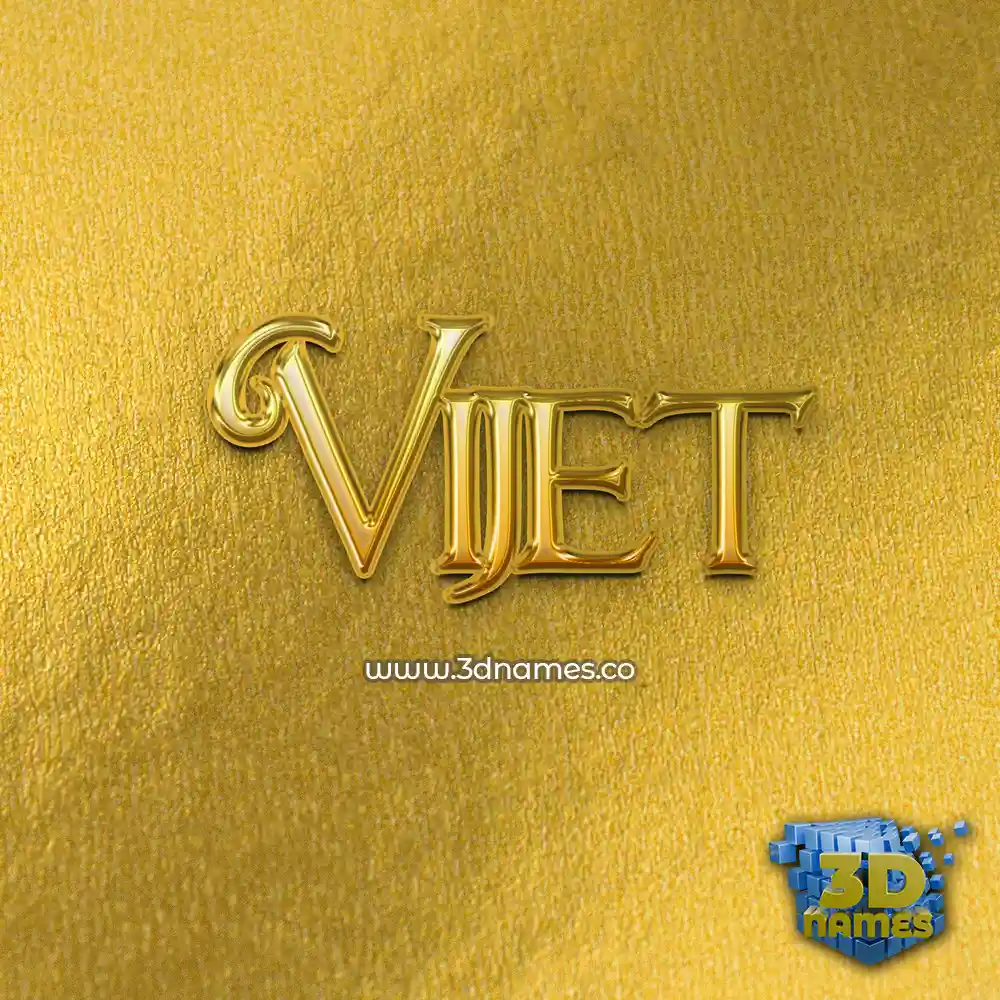 vijet in All Gold style - 3D name wallpaper