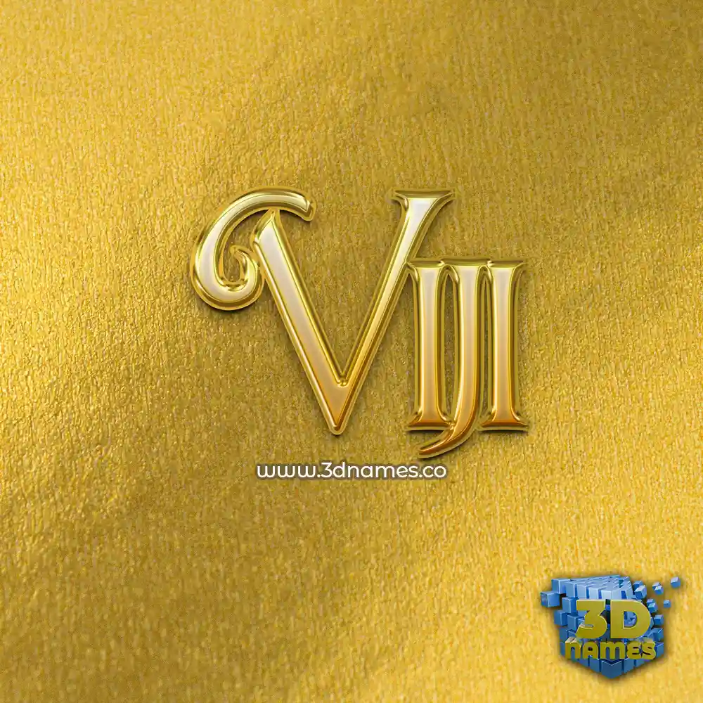 viji in All Gold style - 3D name wallpaper