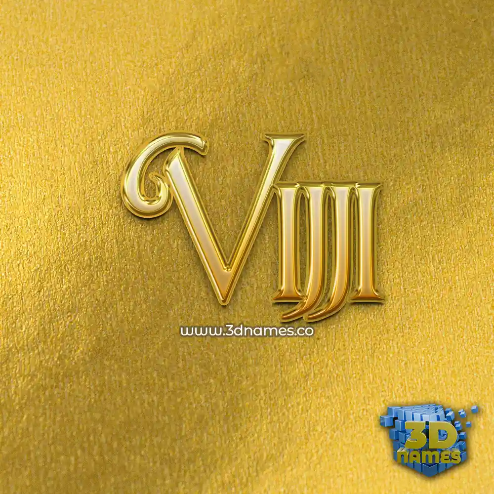 vijji in All Gold style - 3D name wallpaper
