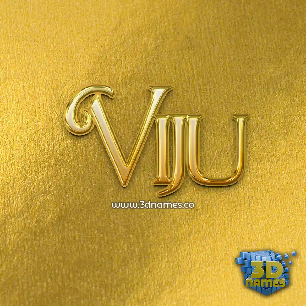 viju in All Gold style - 3D name wallpaper