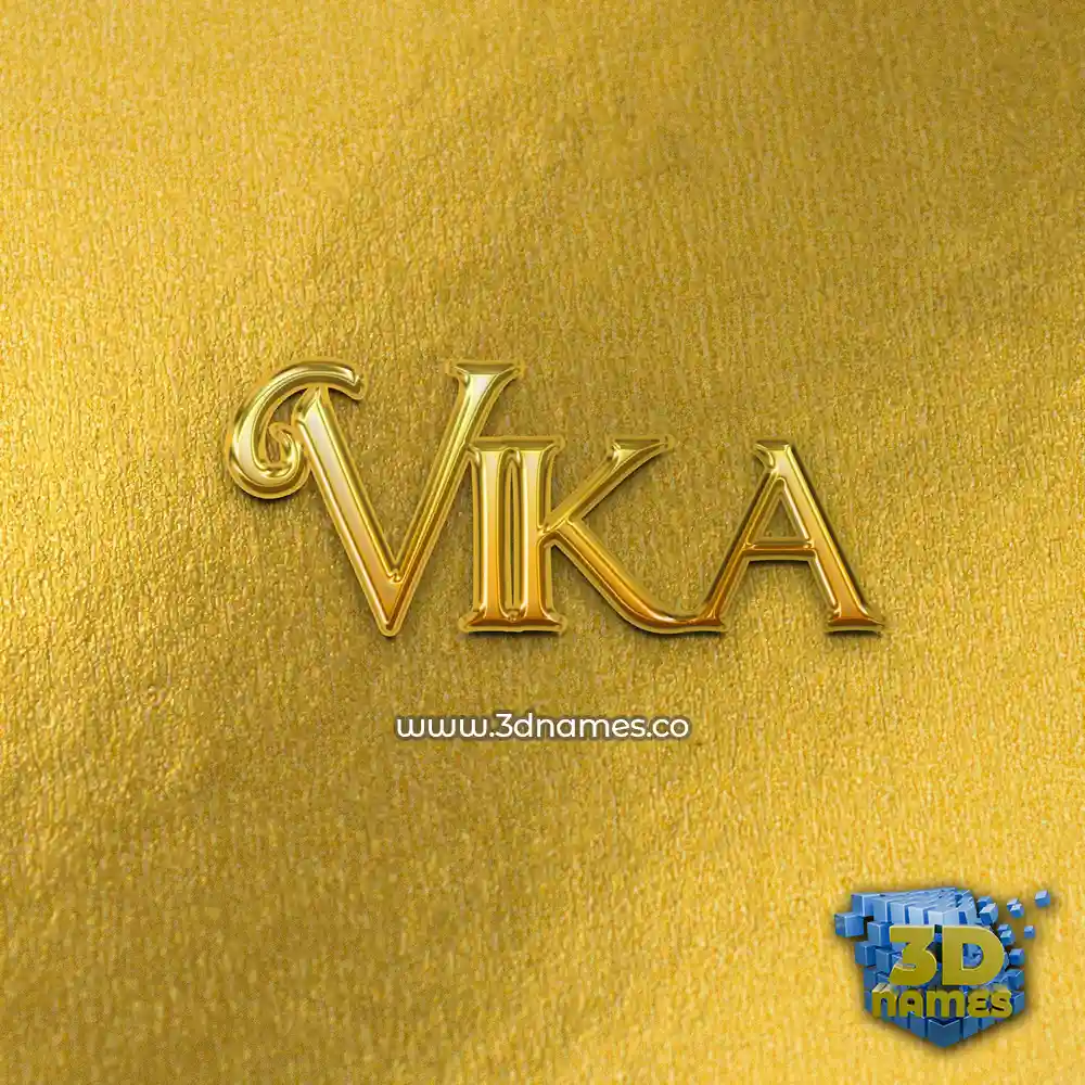 vika in All Gold style - 3D name wallpaper