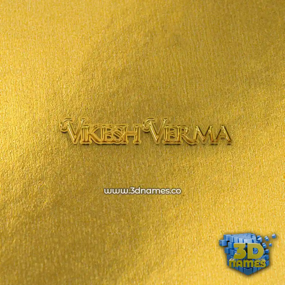 vikesh verma in All Gold style - 3D name wallpaper
