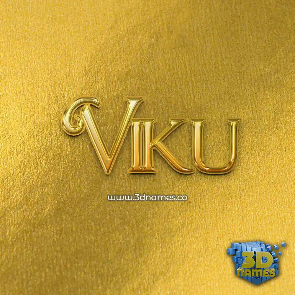 viku in All Gold style - 3D name wallpaper