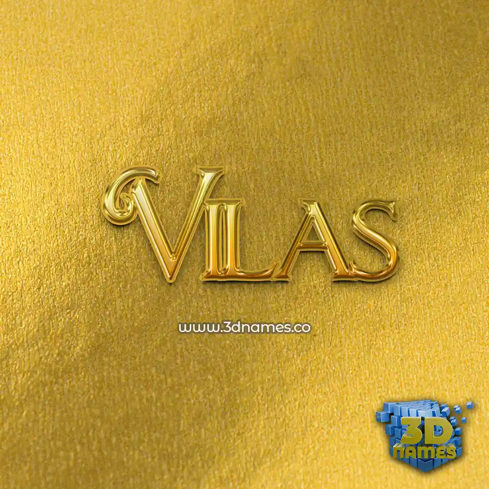 vilas in All Gold style - 3D name wallpaper
