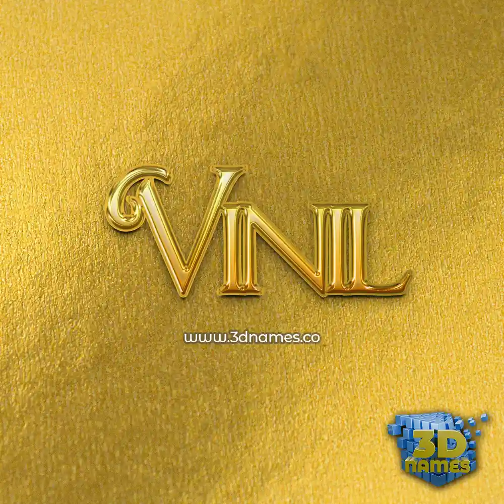 vinil in All Gold style - 3D name wallpaper