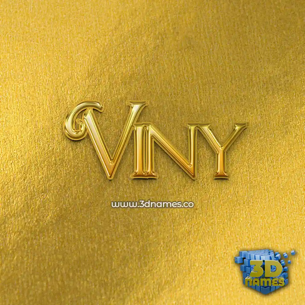 viny in All Gold style - 3D name wallpaper