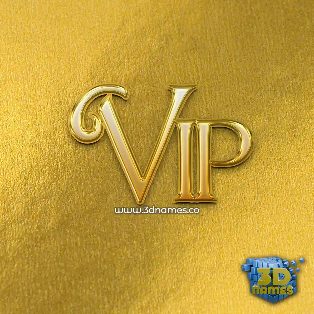 vip in All Gold style - 3D name wallpaper