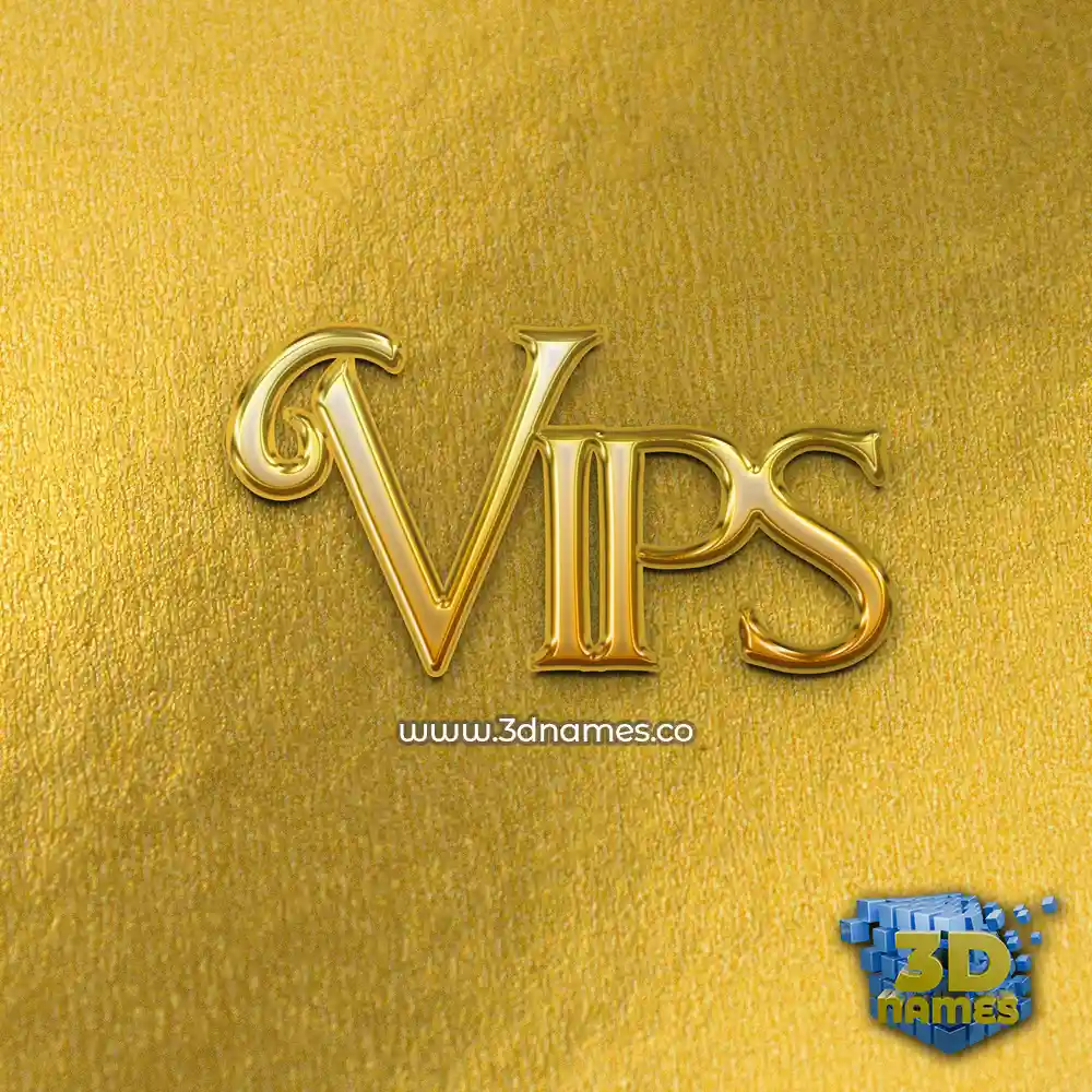vips in All Gold style - 3D name wallpaper