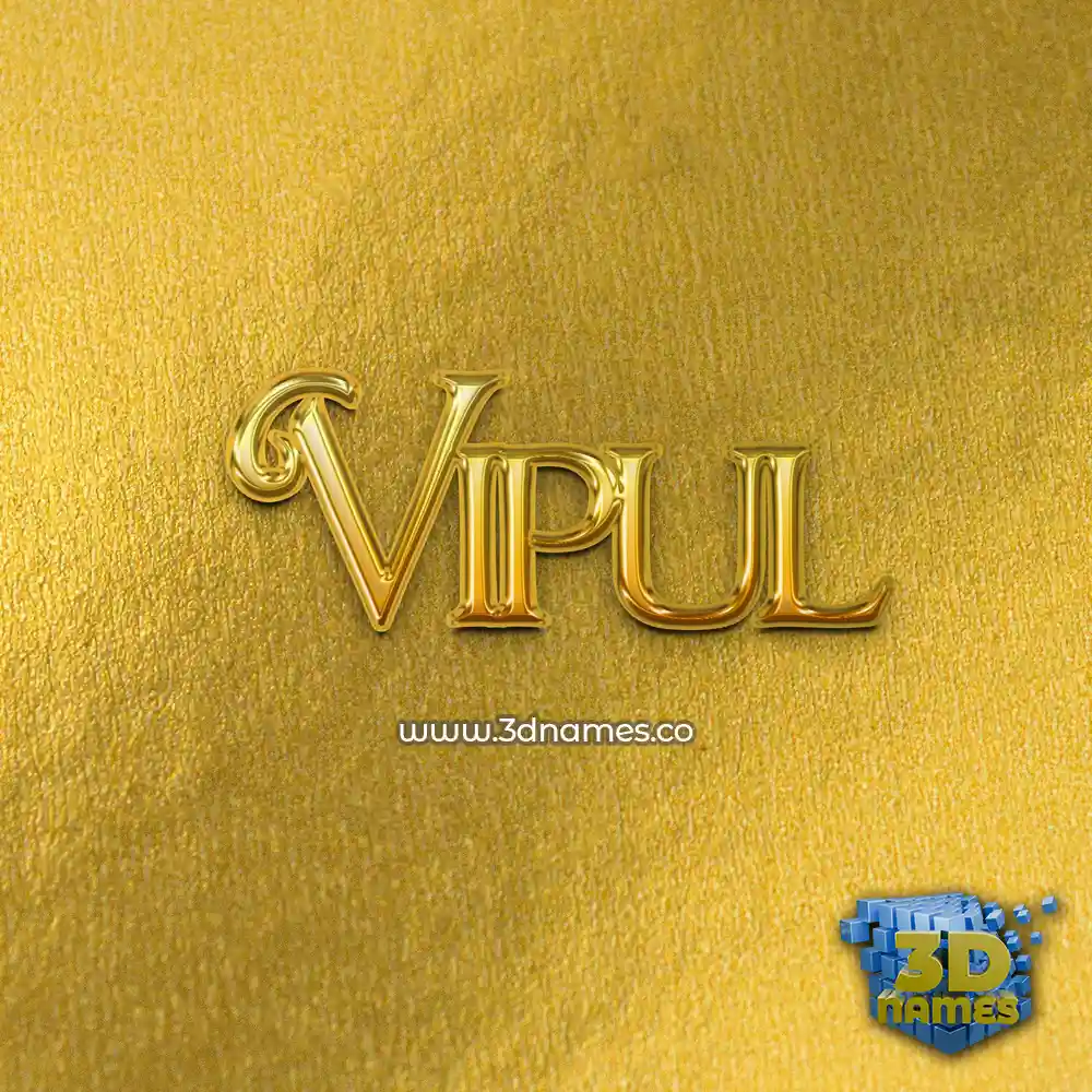 vipul in All Gold style - 3D name wallpaper