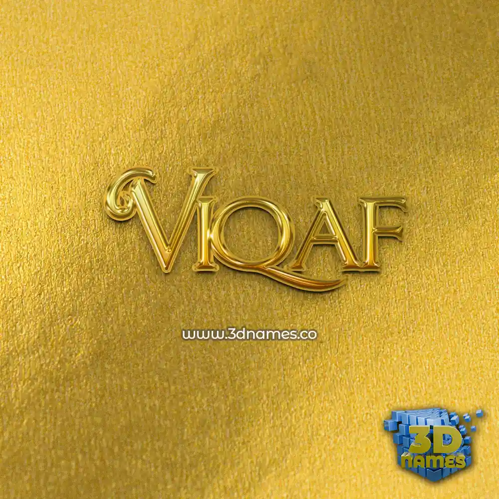 viqaf in All Gold style - 3D name wallpaper