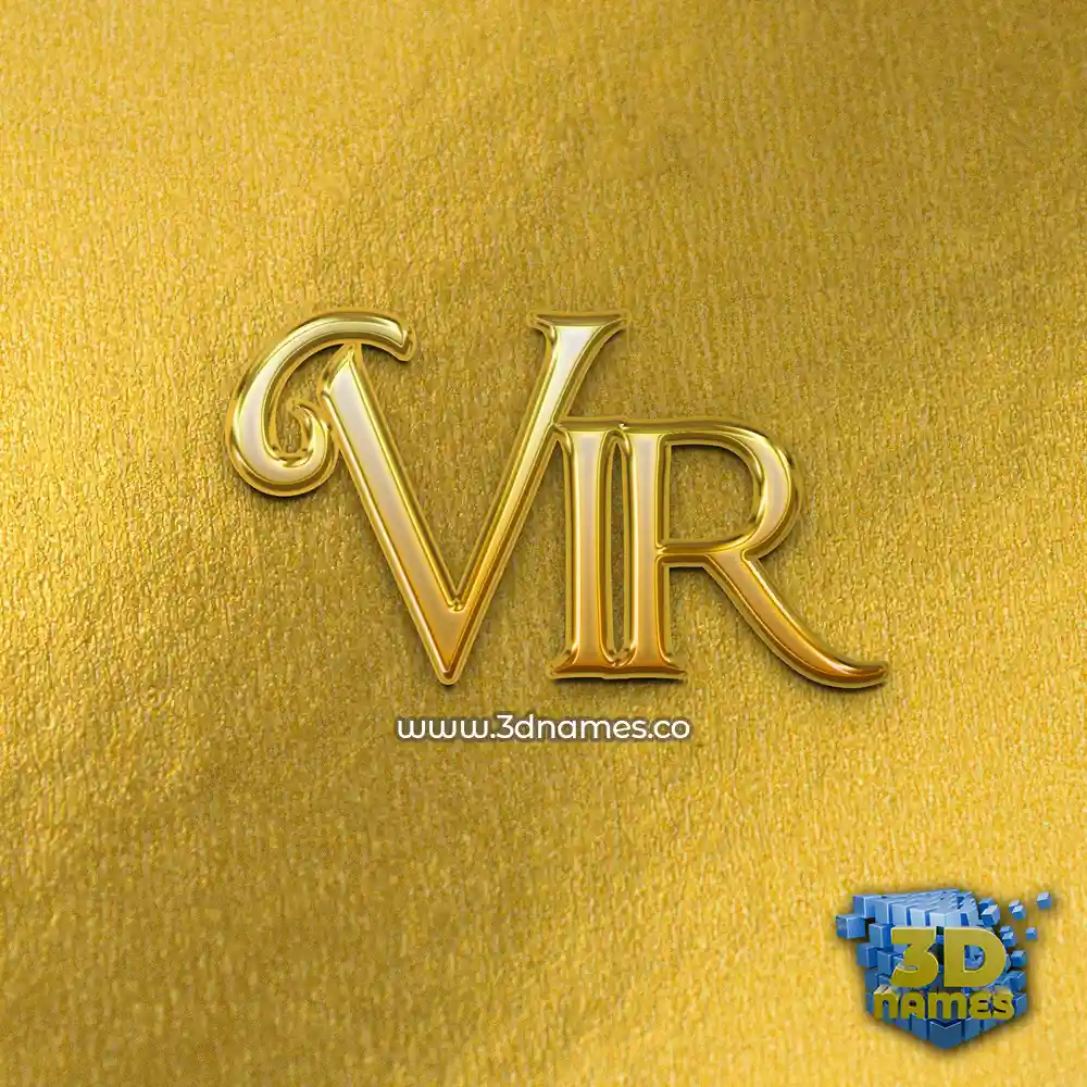 vir in All Gold style - 3D name wallpaper