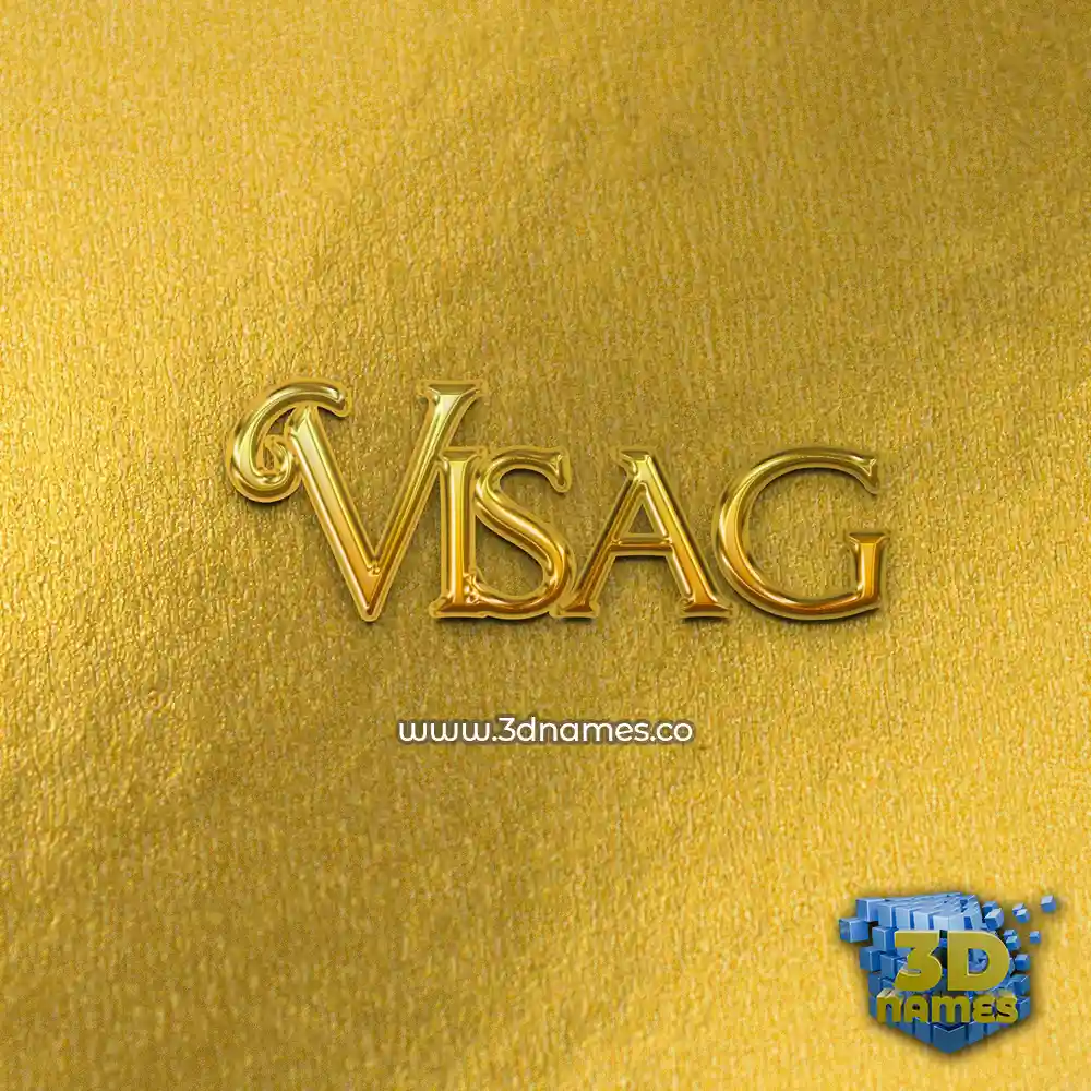 visag in All Gold style - 3D name wallpaper
