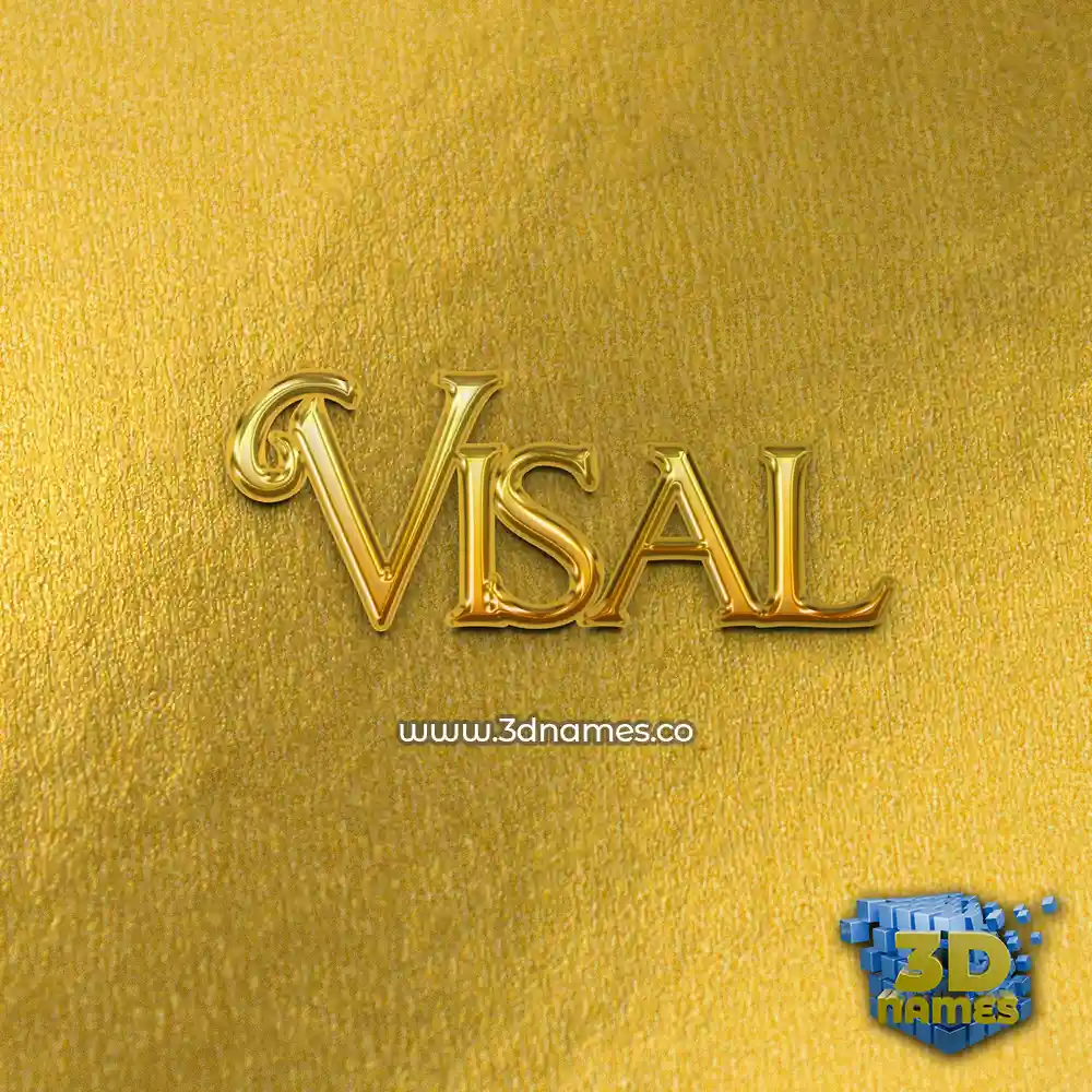 visal in All Gold style - 3D name wallpaper