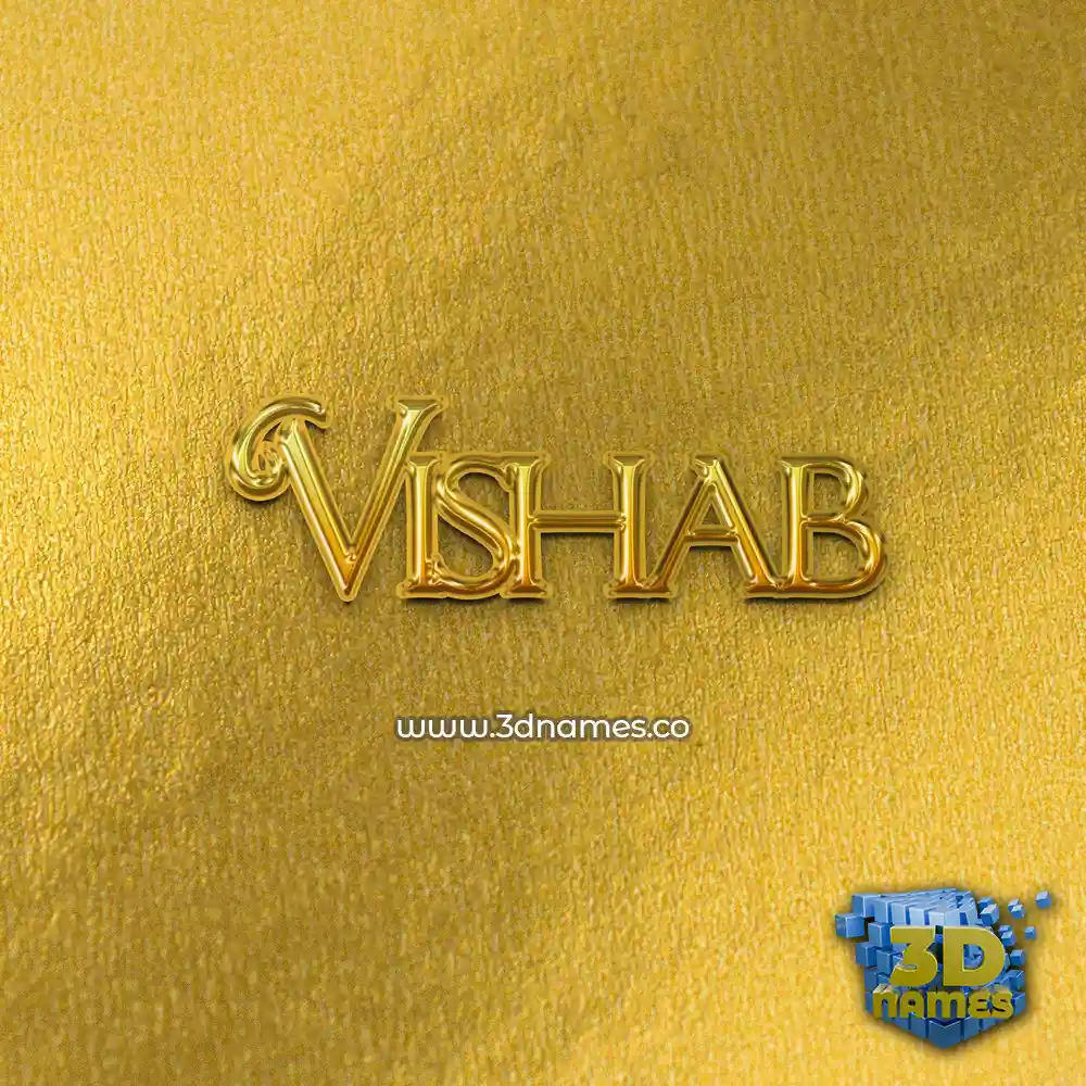 vishab in All Gold style - 3D name wallpaper