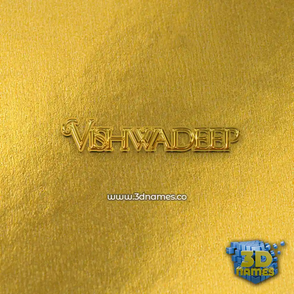 vishwadeep in All Gold style - 3D name wallpaper