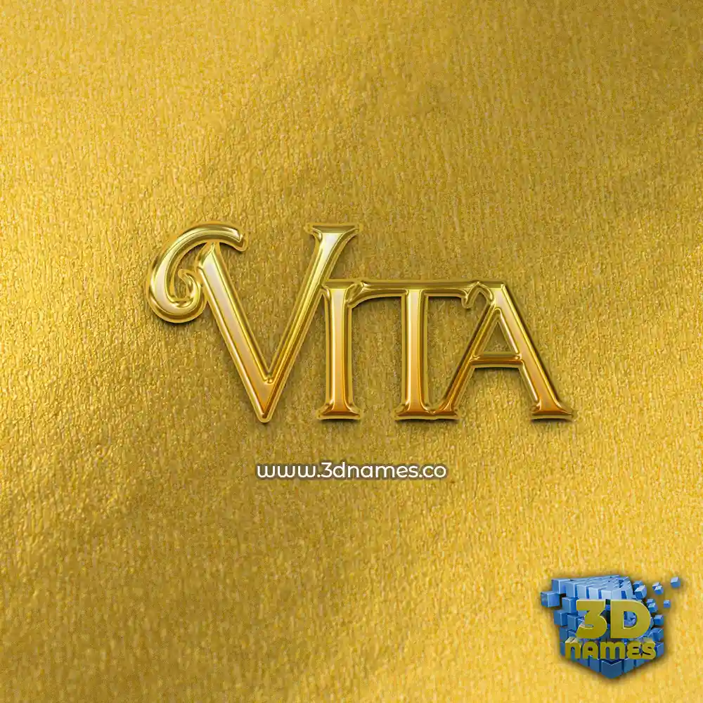 vita in All Gold style - 3D name wallpaper
