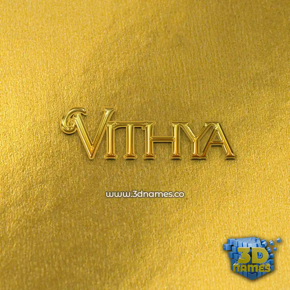 vithya in All Gold style - 3D name wallpaper
