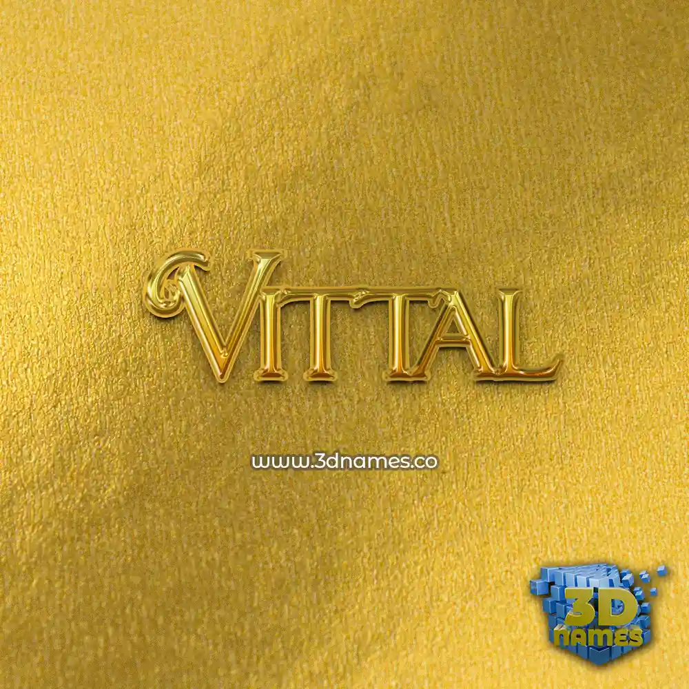vittal in All Gold style - 3D name wallpaper
