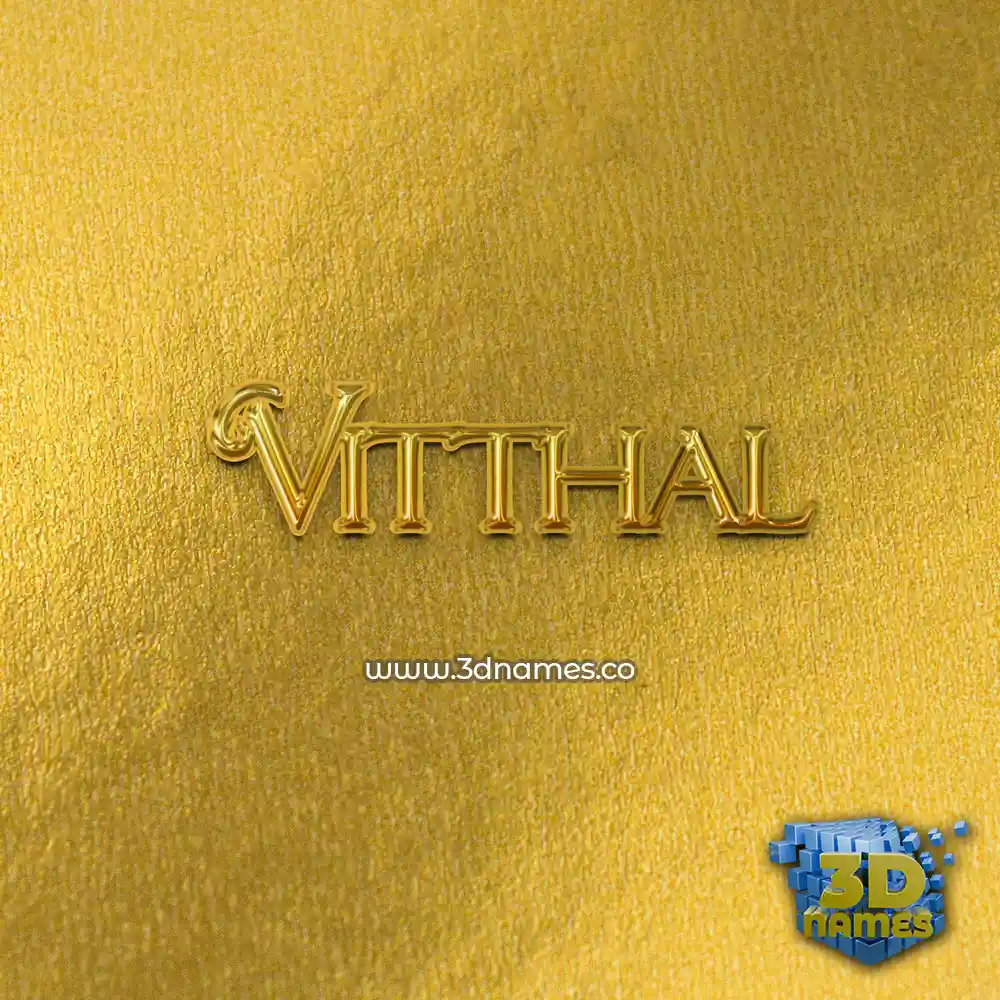 vitthal in All Gold style - 3D name wallpaper