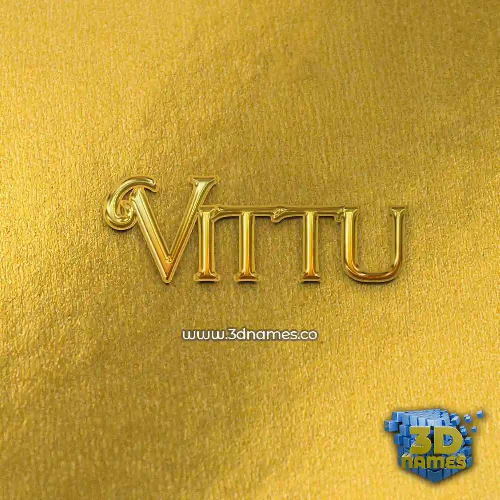 vittu in All Gold style - 3D name wallpaper